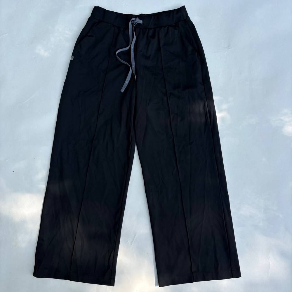 FIGS Bauman High Waisted Wide Leg Scrub Pants Black Large Womens